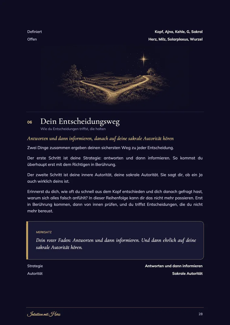 Beispiel-Bauplan, Seite 28: Dein Entscheidungsweg